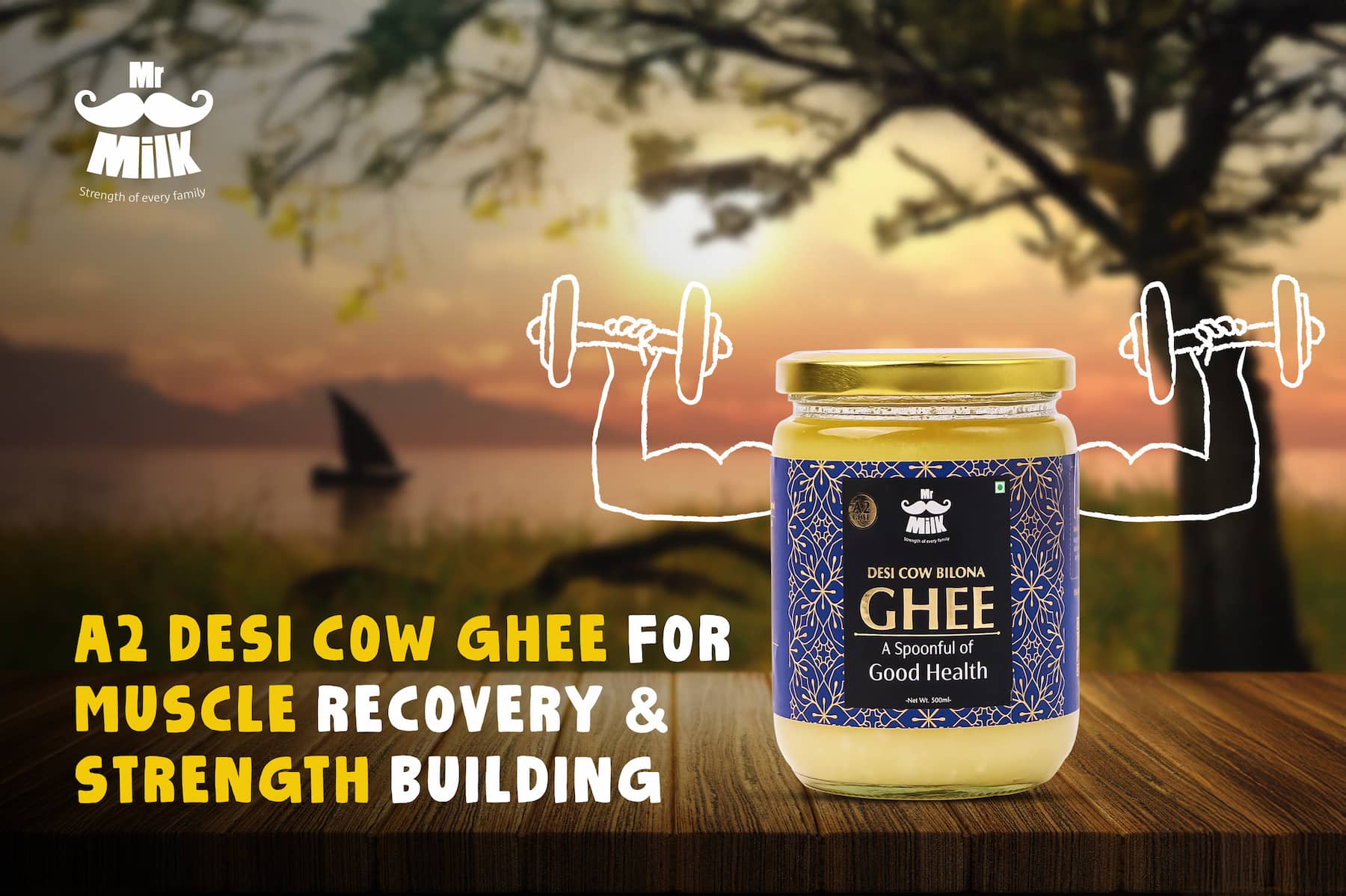 A2 Desi Cow Ghee for Muscle Recovery & Strength Building