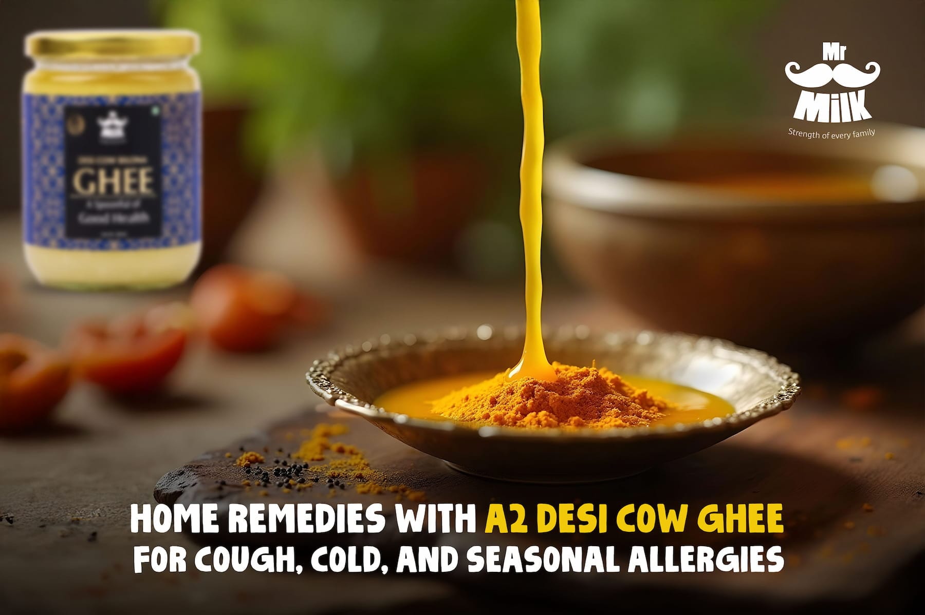 Home Remedies with A2 Desi Cow Ghee for Cough, Cold, and Seasonal Allergies