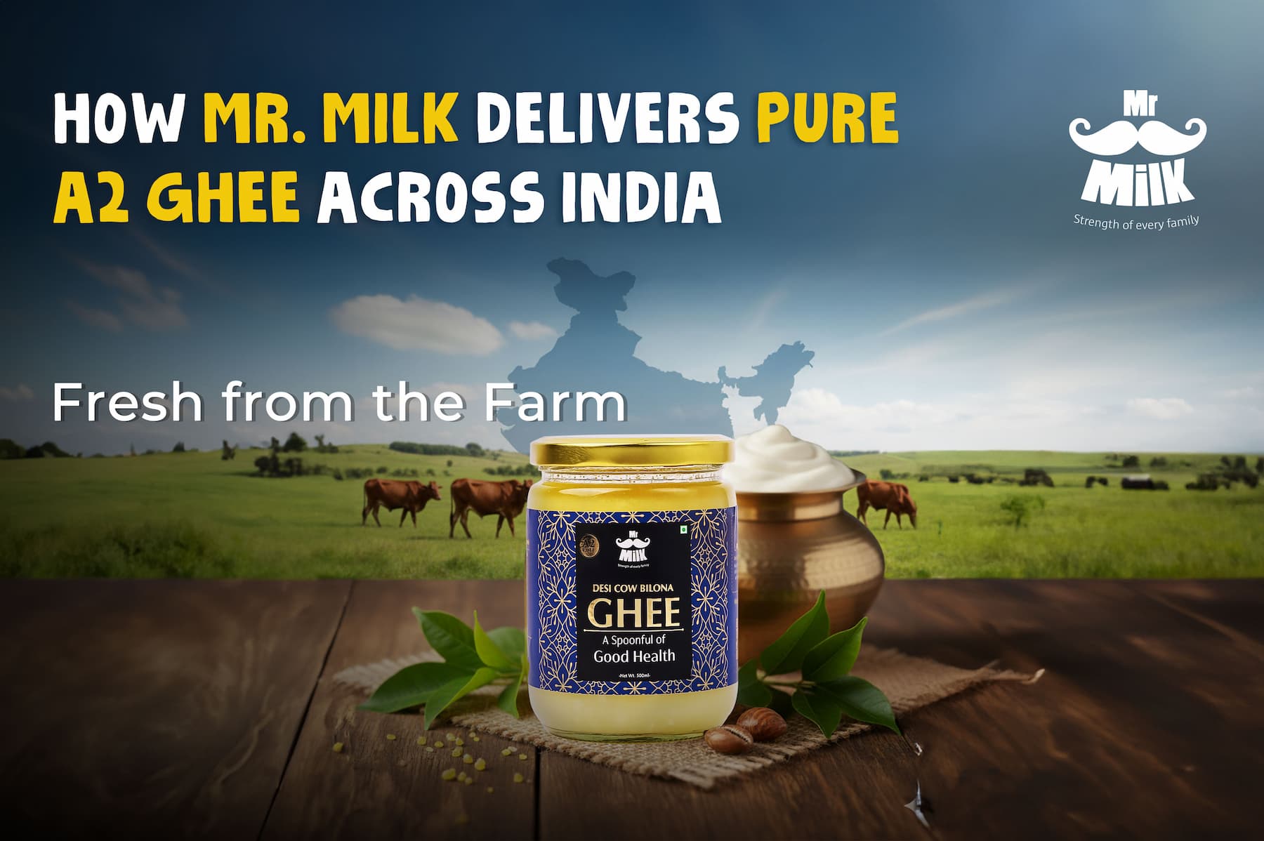 How Mr. Milk Delivers Pure A2 Ghee Across India? Fresh from the Farm